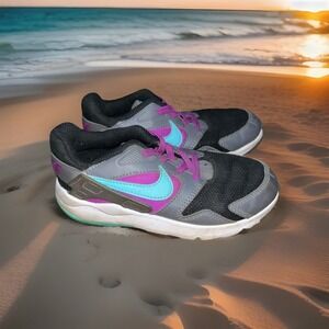 Nike LD Victory Infant 11C Gunsmoke Aurora Black Purple Slip On Shoes AT5606-006